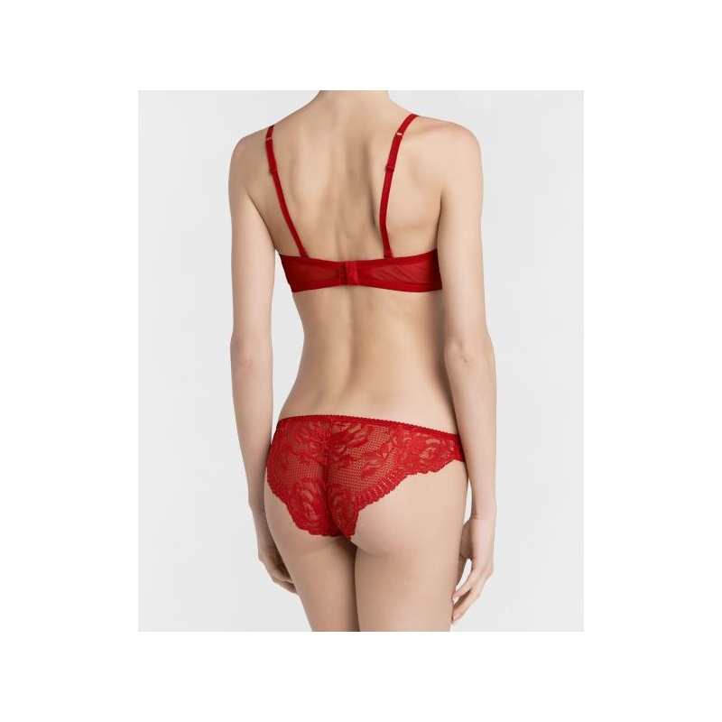 La Perla Floral Vibes Balconette Bra in Scarlet Red