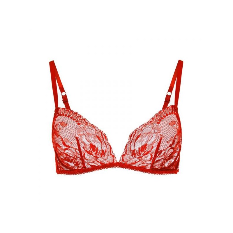 La Perla Triangle  Triangle Bra in burgundy embroidered tulle