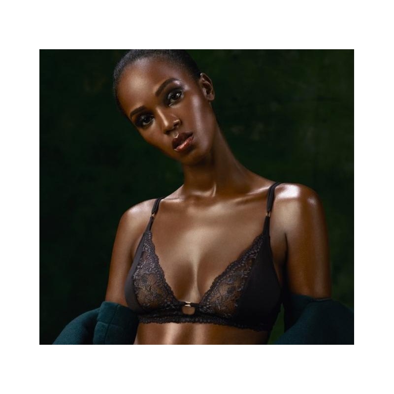 Raven triangle soft bra dark gray @