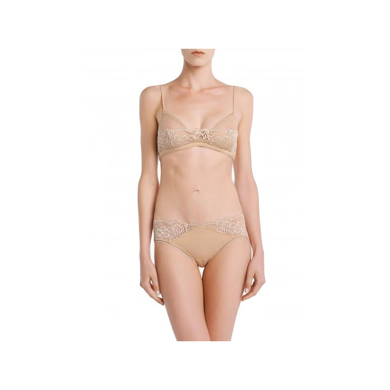 Antique Allure bralette bra Café au lait beige @ www