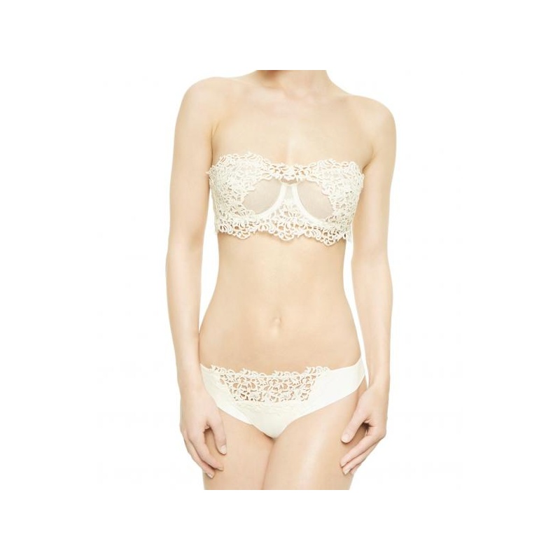 Off-white triangle bra with macramé - La Perla - US