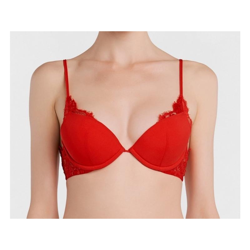 Push-up bra in pink with French Leavers lace - La Perla - Russia