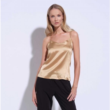 Athena silk top gold