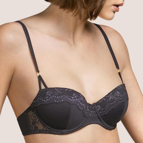 Raven balconette bra dark gray 