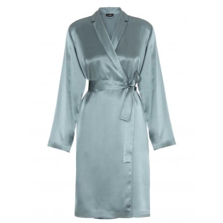 Silk  La Perla robe frosty green