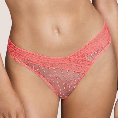 Vaughan lace thong brief coral