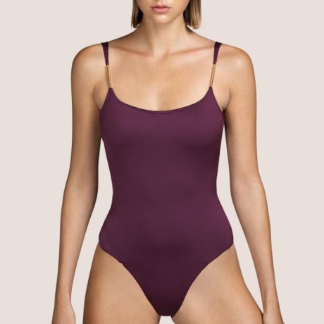 De Gouges Swimsuit Boat Neck Padded Wine 