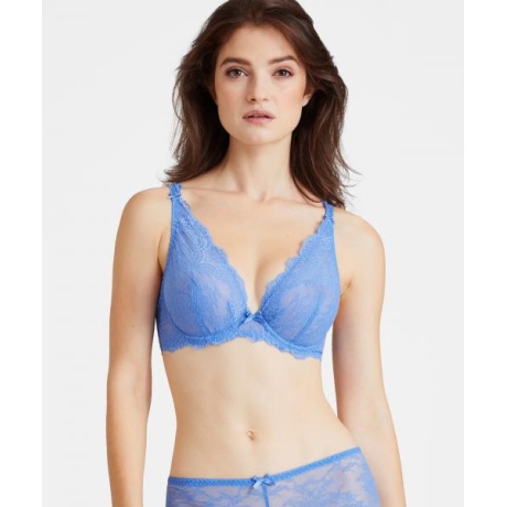 Aubade Dance triangle underwired plunge bra blue