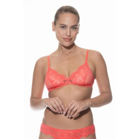 MEY COTTON LACE triangle bra red lobster MEY COTTON LACE triangle bra red lobster
