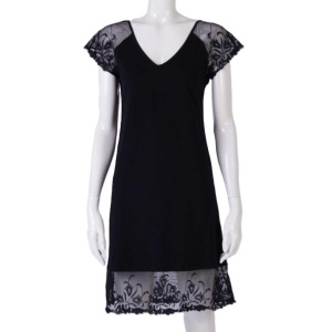 La Belle époque cotton nightgown with lace black