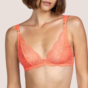 Turquetta lace soft triangle bra coral Papaya