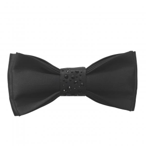 La Perla Luxury Black Satin Bow Tie 