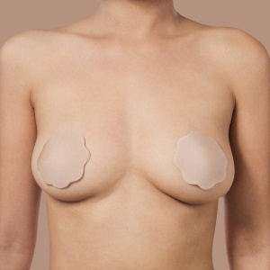 Satiinista SILICONE nipple covers beige