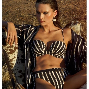 Catena balconette bikini set black 