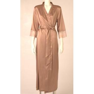 Antique Allure long silk robe Café au lait  S/M