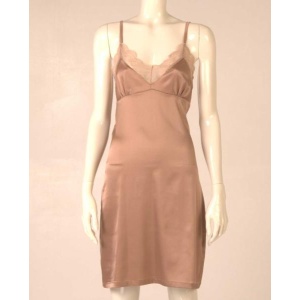 Antique Allure silk lace silp dress Café au lait