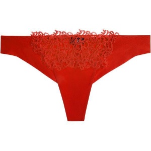 Petit Macrame La Perla трусы стринги красного цвета