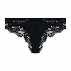 Souple La Perla black cotton brazilian briefs