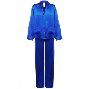 a Perla Silk шелковая пижама ярко-синяя