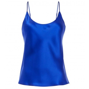 Silk La Perla top royal blue