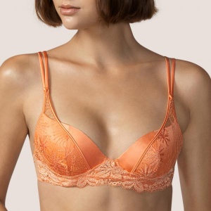 Andraos silk push up bra peach