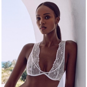 Tyng underwired lace bra white
