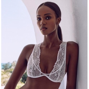 Tyng underwired lace bra white