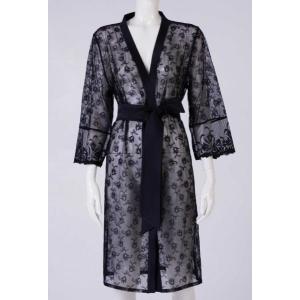 La Belle époque lace dressing gown black