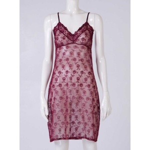 La Belle époque lace slip dress burgundy