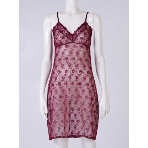 La Belle époque lace slip dress burgundy