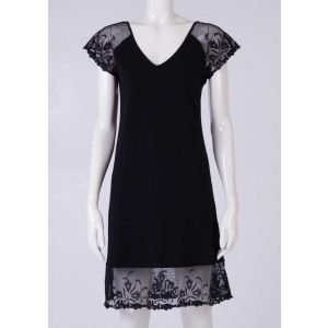 La Belle époque cotton nightgown with lace black