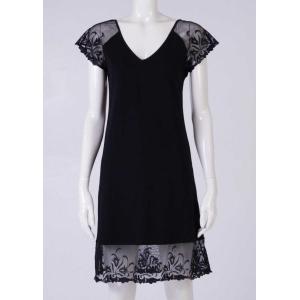 La Belle époque cotton nightgown with lace black