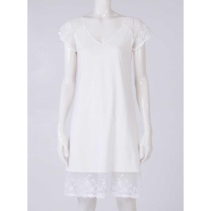 La Belle époque ночная сорочка из хлопка с кружевом белая