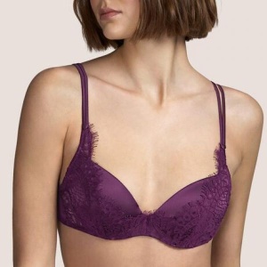 Ella silk plunge push up bra tourmaline