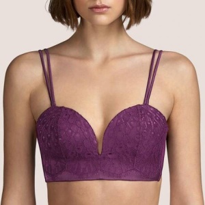 Ella bandeau lace bra tourmaline