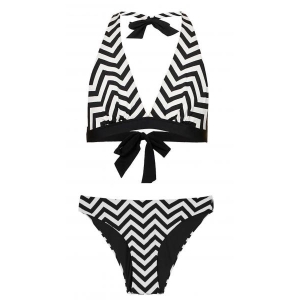 Max Mara Alma triangle bikini set striped