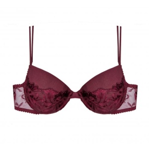 La Belle Epoque plunge push up bra burgundy