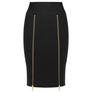 Maison Close woolen pencil skirt black with the zipper black