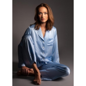 Karmen Pedaru silk pyjamas blue