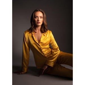 Karmen Pedaru silk pyjamas yellow 