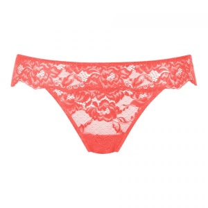 Mey cotton lace brazilian brief lobster red